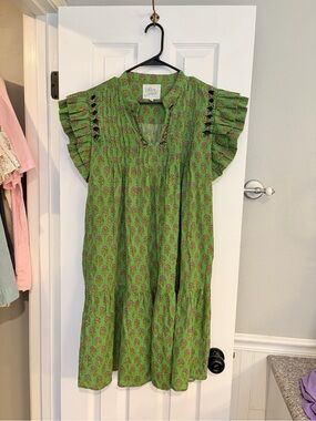 Oh My Stars Apparel Block Print Tiered Dress Medium